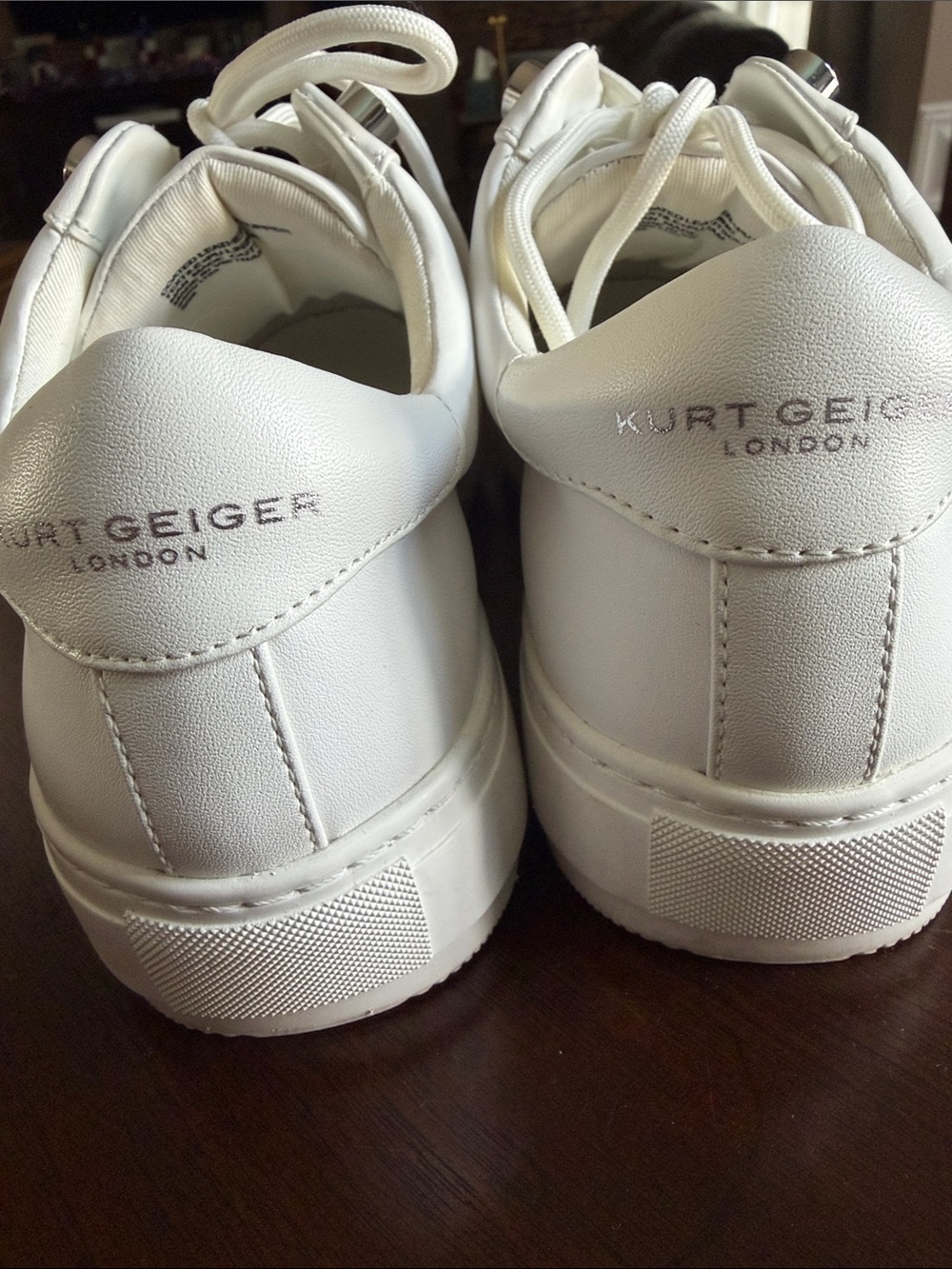 Kurt Geiger White Leather Sneakers with Multicolor Jewel Accents - Picture 4 of 6